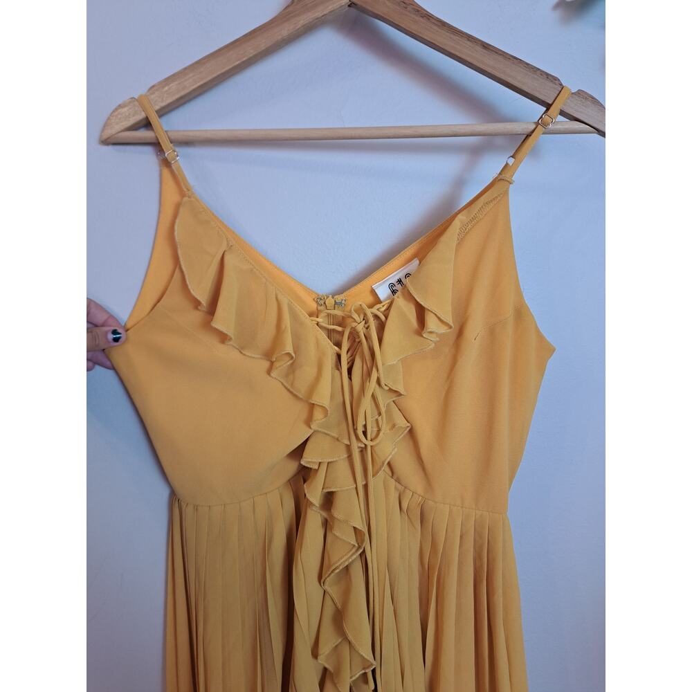 Six One Eight Yellow Strappy Maxi Dress Formal Summer Sz S - Picture 2 of 6